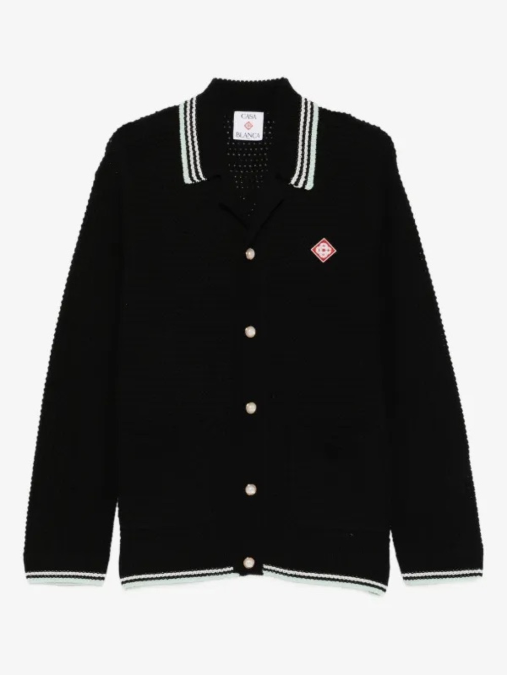 Casablanca Buttoned Ribbed Knit Cardigan